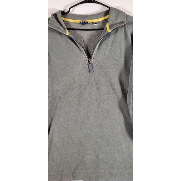 GAP Men's XL Gray Fleece Quarter Zip Pullover Sweatshirt - Picture 8 of 8